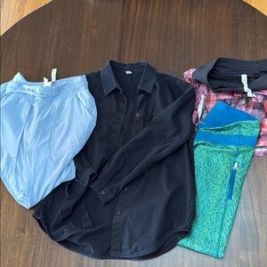 Lululemon Athletica Black and Blue Track Pants